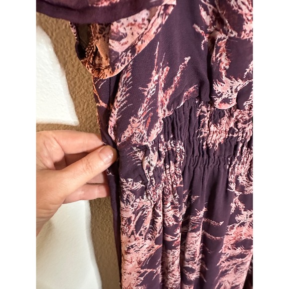 Anthropologie Somerset Tierd Maxi Dress Size M Purple Pink Floral Boho Bohemian - Picture 6 of 13